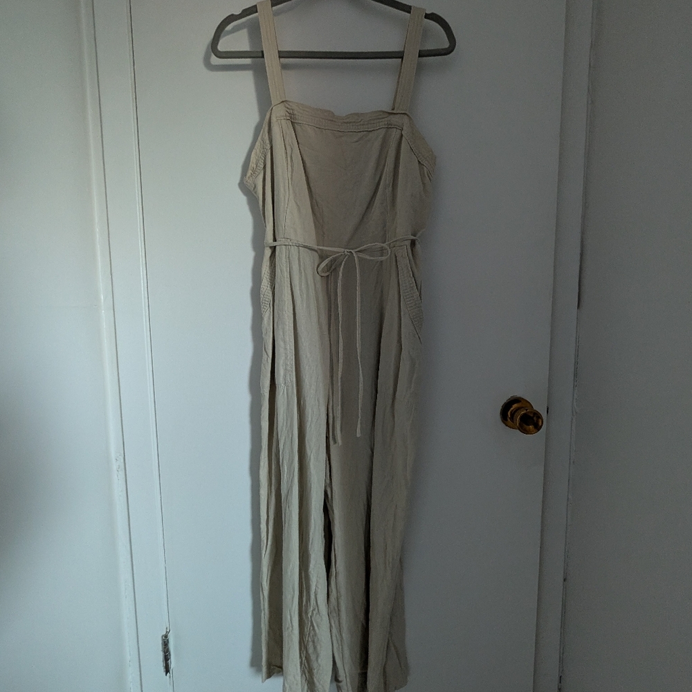 Old Navy Strapless Cream Jumpsuit